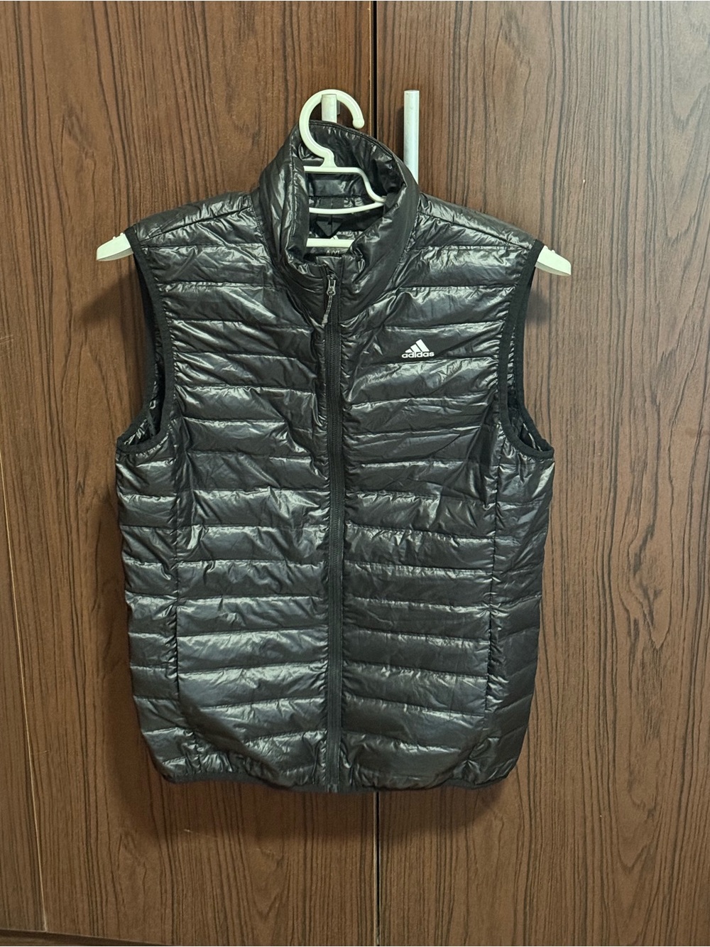 adidas Black Shiny Quilted Puffer Vest